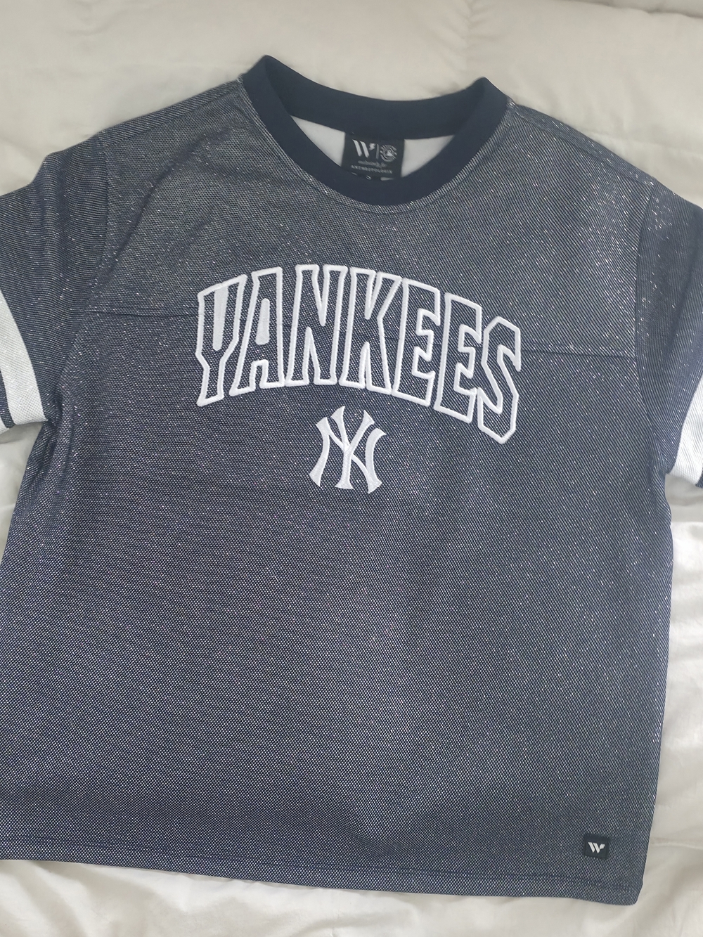 Anthropologie Navy Yankees Short-Sleeve Jersey